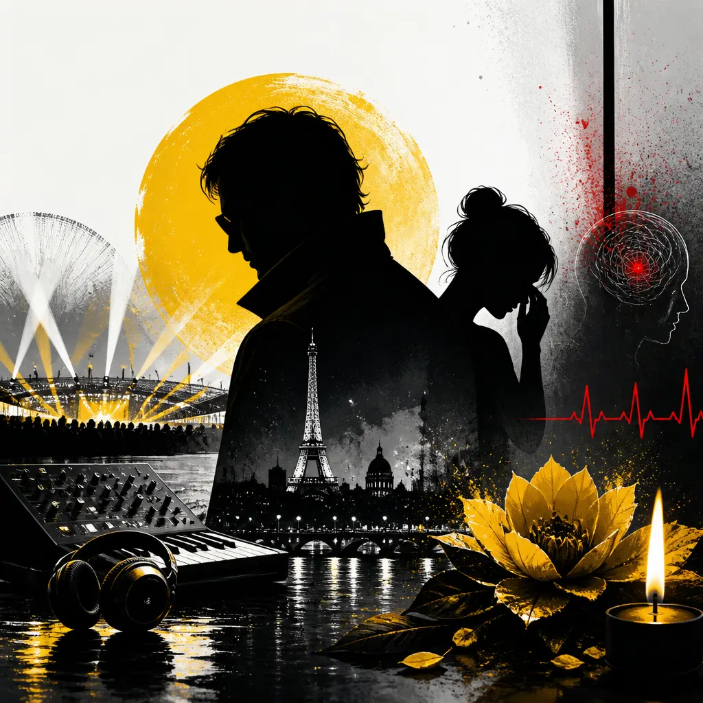 Illustration editoriale pour Kavinsky retrouvé sans vie à son domicile : Angèle, sa partenaire, dévastée