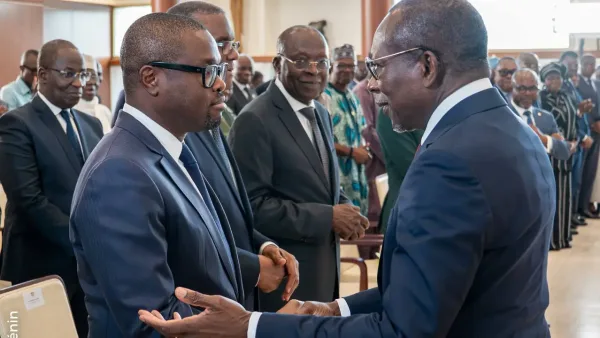 Patrice Talon et son dauphin Romuald Wadagni.