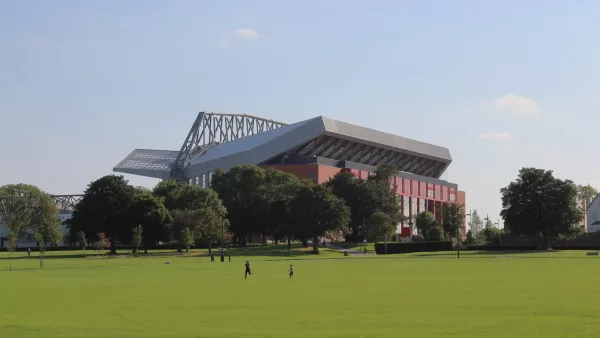 Vue du stade d'Anfield depuis Stanley Park a Liverpool