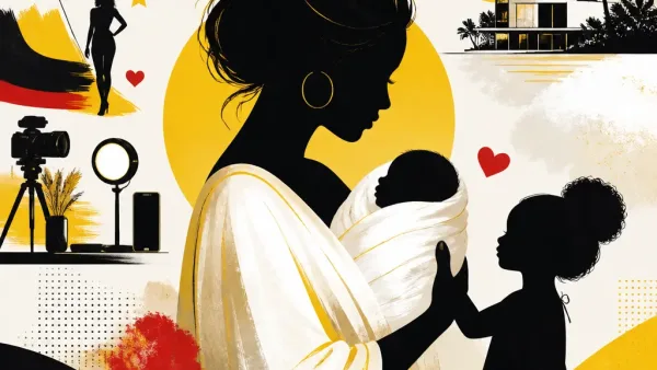 Illustration editoriale pour Sarah Lopez : six jours après l&rsquo;accouchement, le prénom de son fils enfin révélé