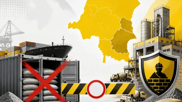Illustration editoriale pour RDC : prolongation des restrictions sur l’entrée du ciment et de la chaux