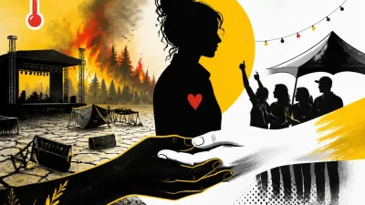 Illustration editoriale pour Zaz : soutien après l&rsquo;annulation de festivals liée à la canicule et aux incendies