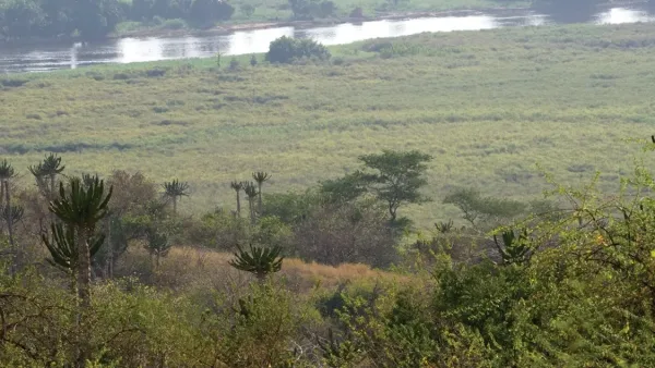 Savane et fleuve Kwanza dans le parc national de Quiçama, en Angola