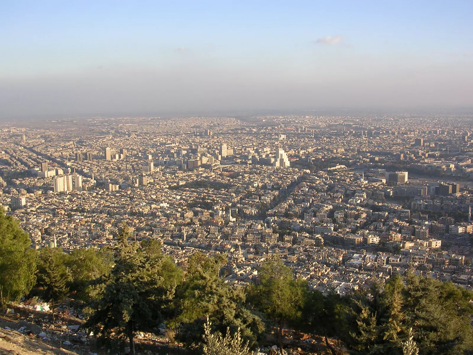 Vue générale de Damas depuis le mont Qassioun, capitale de la Syrie