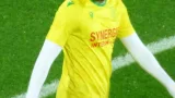 Jaouen Hadjam avec le FC Nantes lors d'un match en octobre 2023