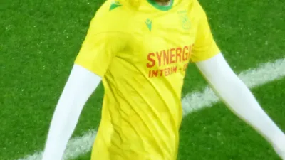 Jaouen Hadjam avec le FC Nantes lors d'un match en octobre 2023