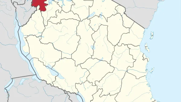 Carte localisant la région de Kagera en Tanzanie