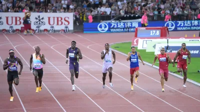 Kenny Bednarek lors du 200 m au Weltklasse Zürich 2026