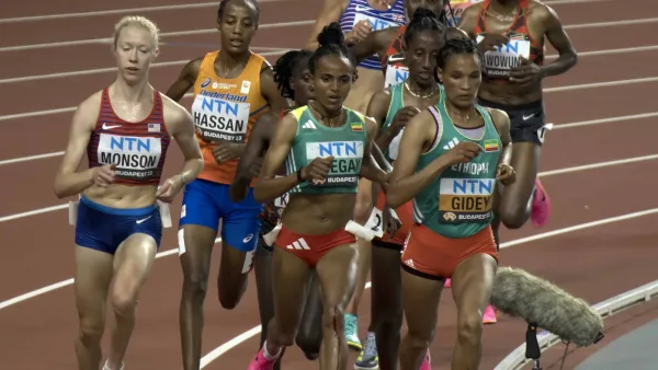Agnes Ngetich lors du 10 000 m féminin des Mondiaux 2023