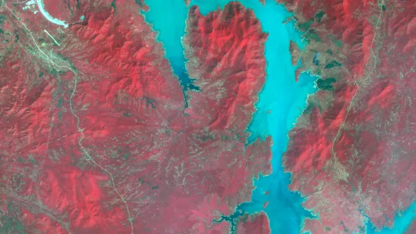 Vue satellite du Grand barrage de la Renaissance en Éthiopie