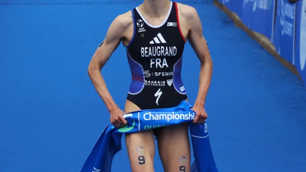 Cassandre Beaugrand après sa victoire en WTCS à Quiberon en juin 2026