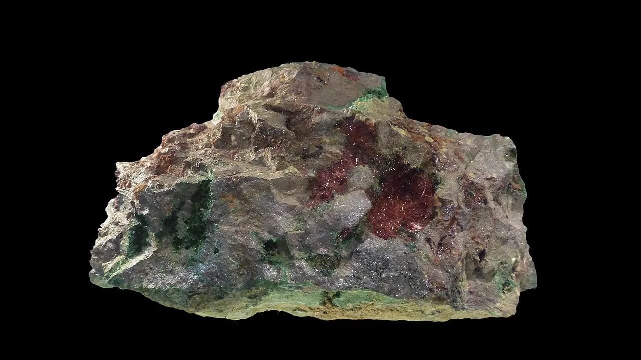 Cuprite provenant de Kolwezi en République démocratique du Congo