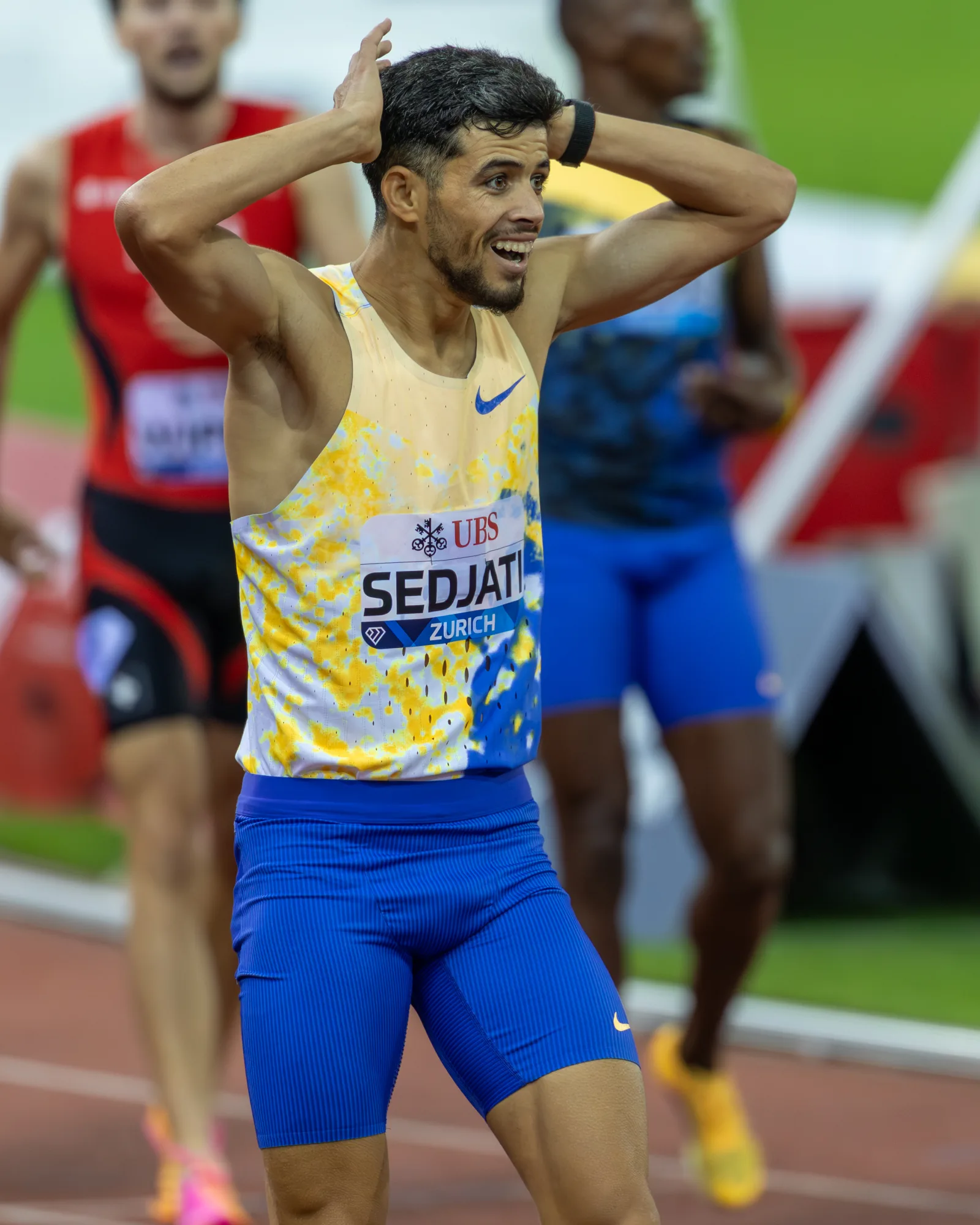 Djamel Sedjati lors du 800 m du Weltklasse Zürich 2026