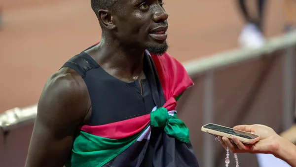 Emmanuel Wanyonyi en course lors de la Diamond League 2026