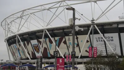 Vue extérieure du London Stadium, stade de West Ham