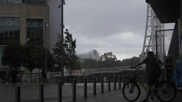 Old Trafford, stade de Manchester United, vu depuis Lowry Plaza