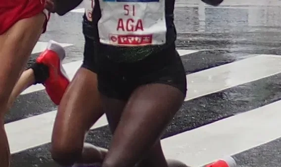 Ruti Aga lors du marathon de Tokyo 2019
