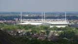 Vue aerienne du stade Bollaert-Delelis, enceinte du RC Lens